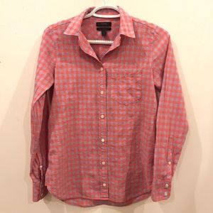 JCREW pink/purple gingham button down